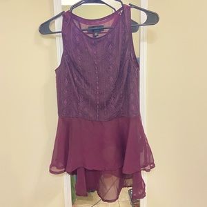 Aubergine Veiled Crop Top